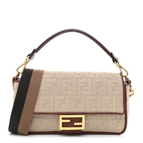 FENDI Vitello King Jacquard FF 1974 Medium Flat Pouch.